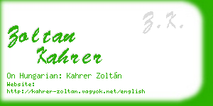 zoltan kahrer business card